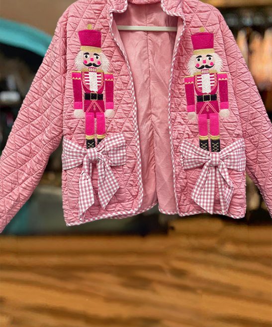 Christmas Nutcracker Bow Quilted Jacket